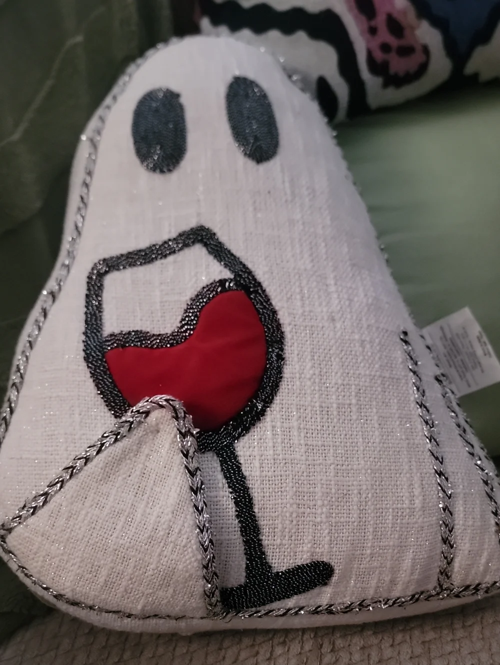 Martha Stewart Ghost Holding Wine Glass Pillow